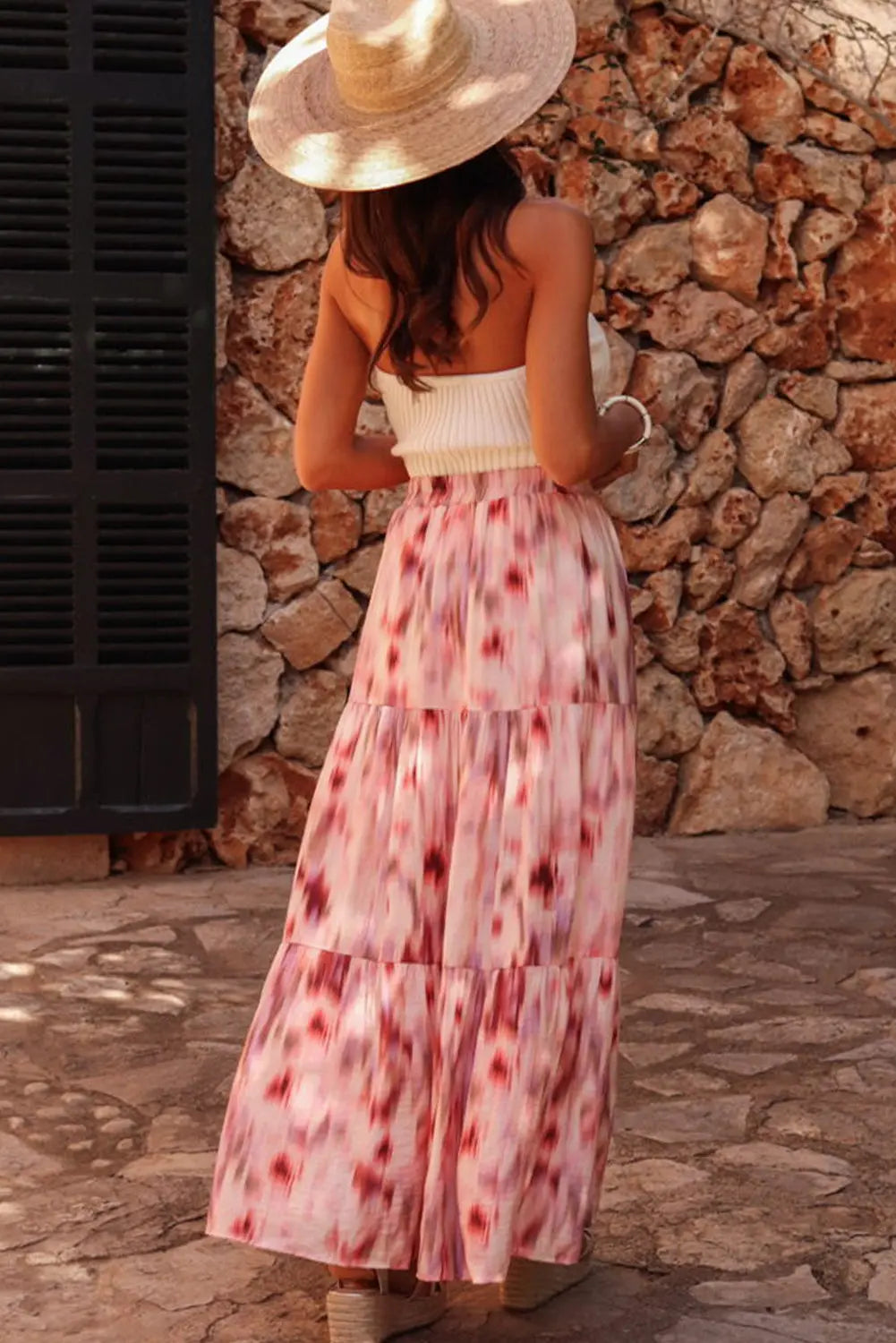 Pink Watercolor Maxi Skirt Florida Girl Fashion Boutique