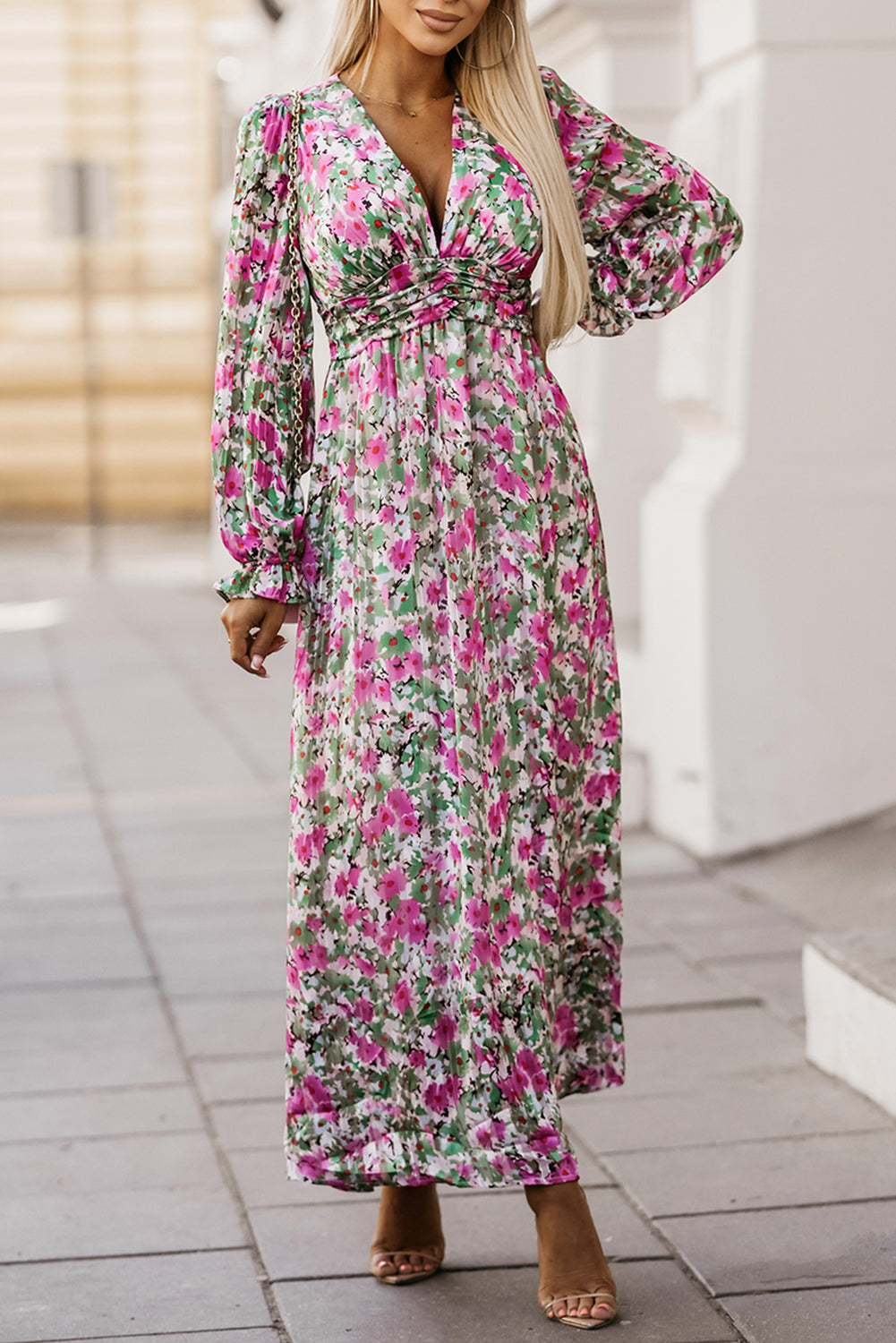 Floral Print Deep V Neck Maxi Dress Florida Girl Fashion Boutique
