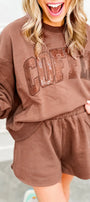 "Coffee" Sweatshirt and Shorts Set Florida Girl Fashion Boutique