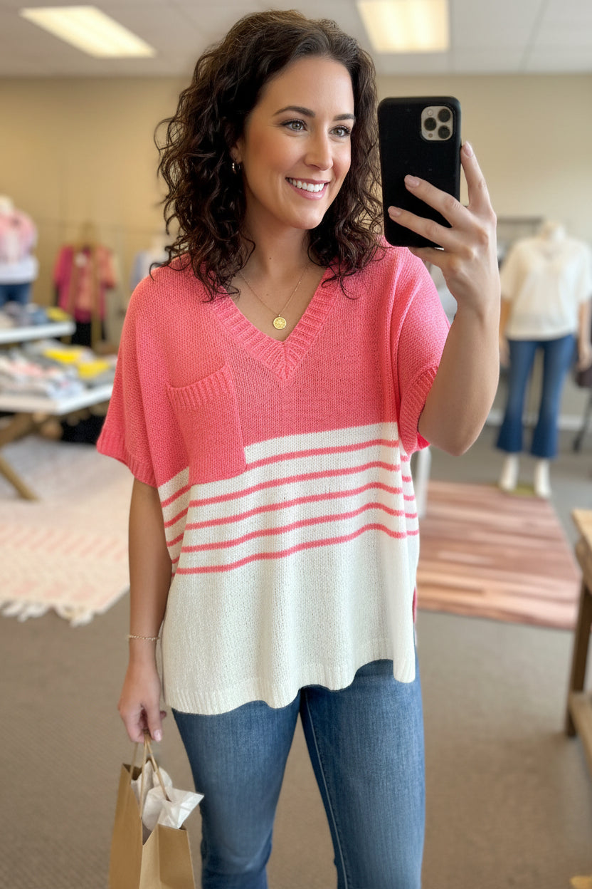 V Neck Knitted Top Florida Girl Fashion Boutique