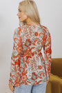 Orange Floral Print Bell Sleeve Top Florida Girl Fashion Boutique