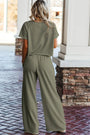 Raw Hem Loose Tee and Wide Leg Pants Set Florida Girl Fashion Boutique