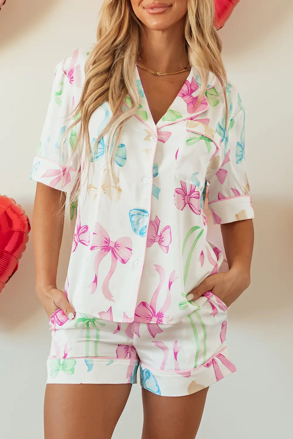 Colorful Bow Pj Set Florida Girl Fashion Boutique
