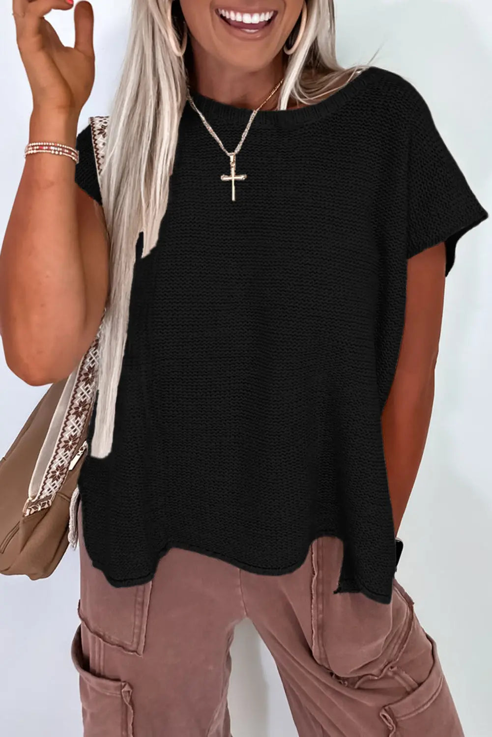 Side Slit Sweater Tee Florida Girl Fashion Boutique