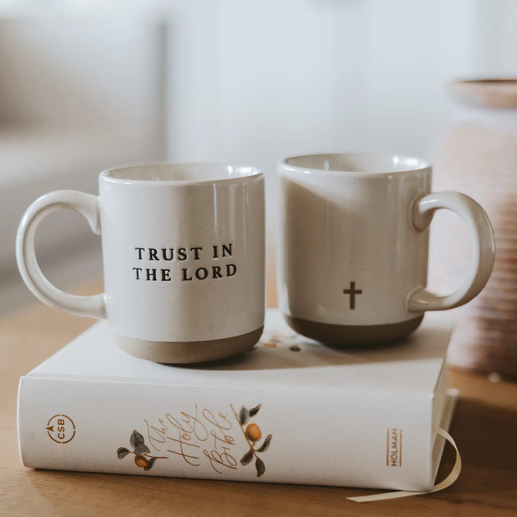 Cross Stoneware Coffee Mug Sweet Water Decor