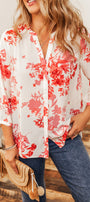 White Floral Blouse Florida Girl Fashion Boutique