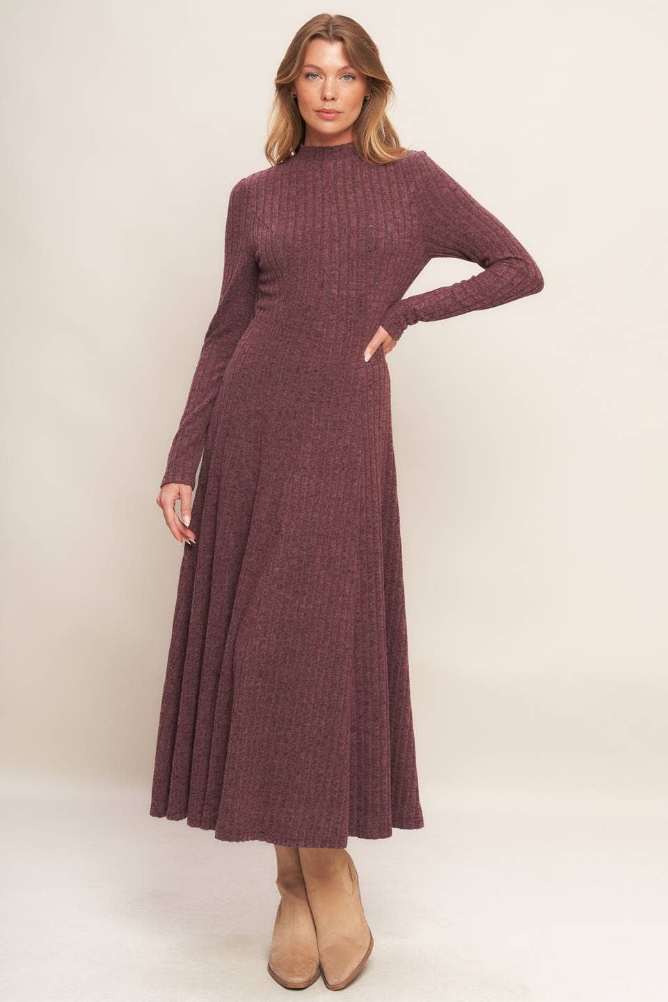 Mulberry Muse Ribbed Midi Dress