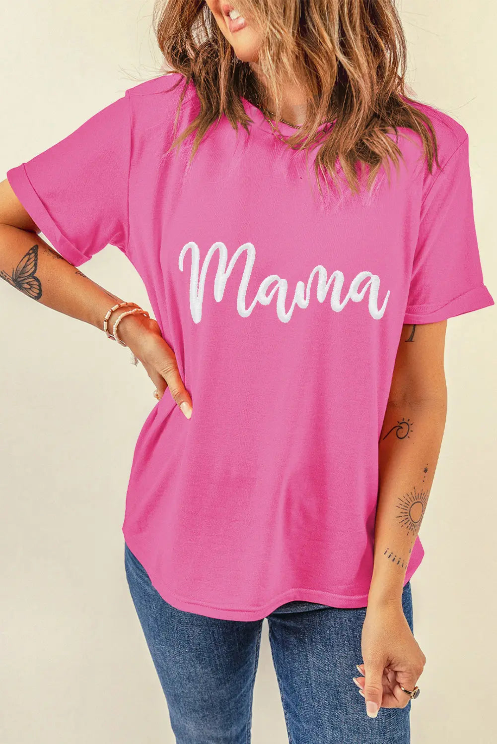 Pink Mama Embroidered Graphic Crewneck Florida Girl Fashion Boutique