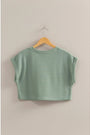 Waffled Knit Short Sleeve Crop Top HYFVE