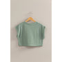 Waffled Knit Short Sleeve Crop Top HYFVE