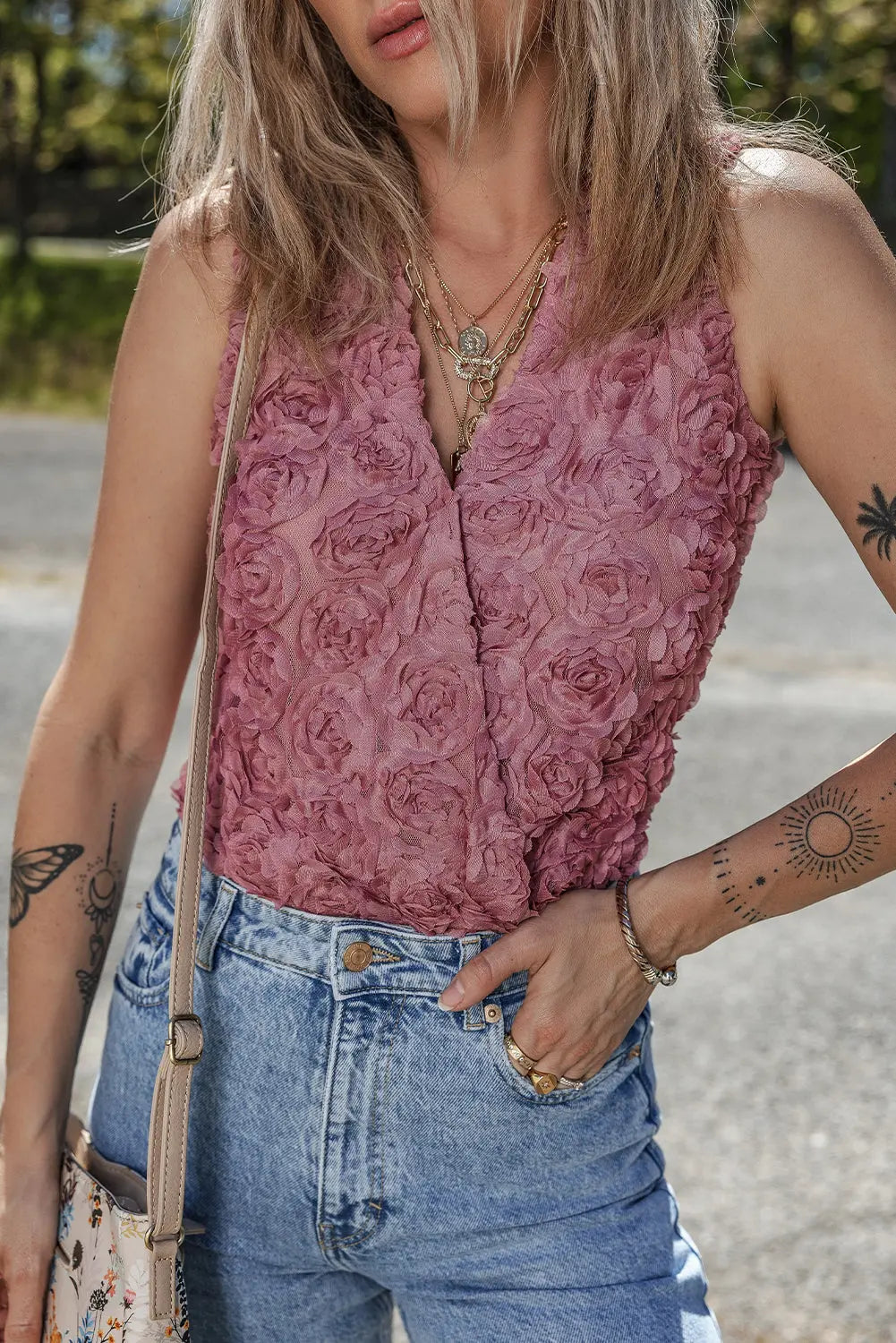 Floral Textured Bodysuit Florida Girl Fashion Boutique