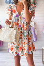 Floral Ruffle Sleeve High Waist Mini Dress Florida Girl Fashion Boutique