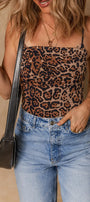 Spaghetti Strap Leopard Bodysuit Florida Girl Fashion Boutique