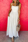 White Stripe Pocketed High Waist Maxi Dress Florida Girl Fashion Boutique