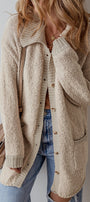 Oatmeal Drop Shoulder Cardi Florida Girl Fashion Boutique