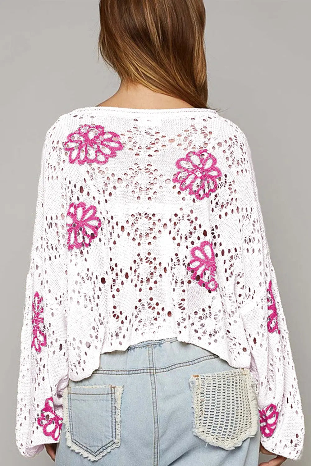 Floral Eyelet Sweater Florida Girl Fashion Boutique