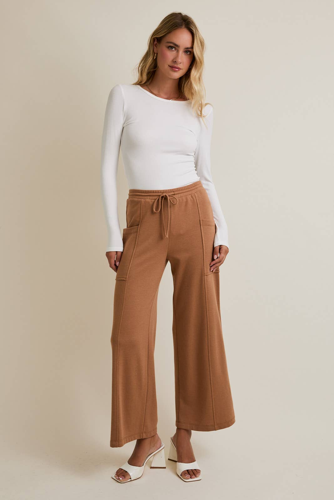 Drawstring Wide Leg Lounge Pants