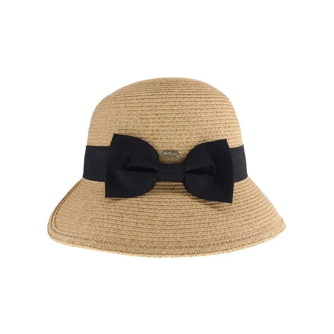 Ribbon Trim Cloche Sun Hat C.C Beanie