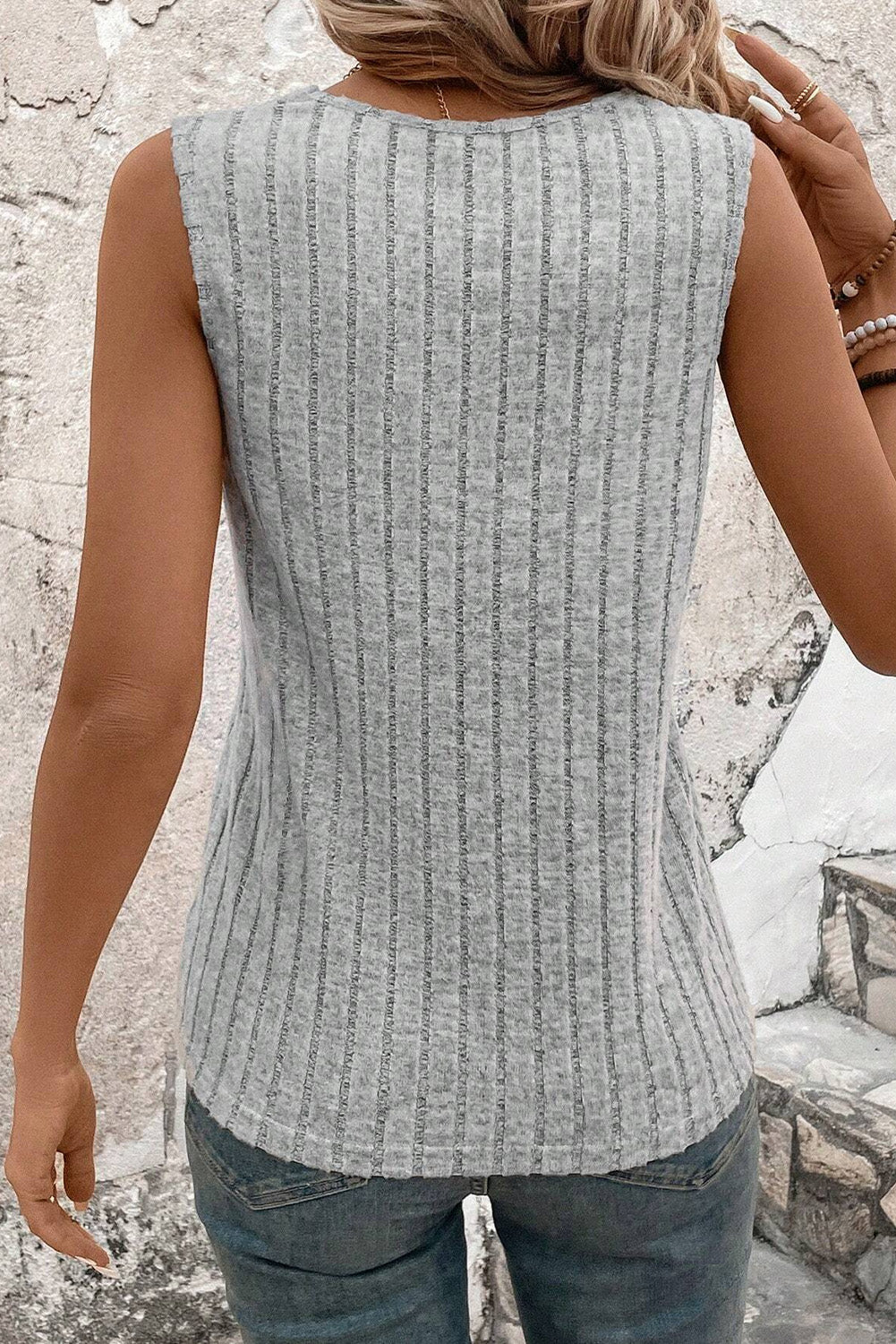 Rib Texture V Neck Tank Florida Girl Fashion Boutique