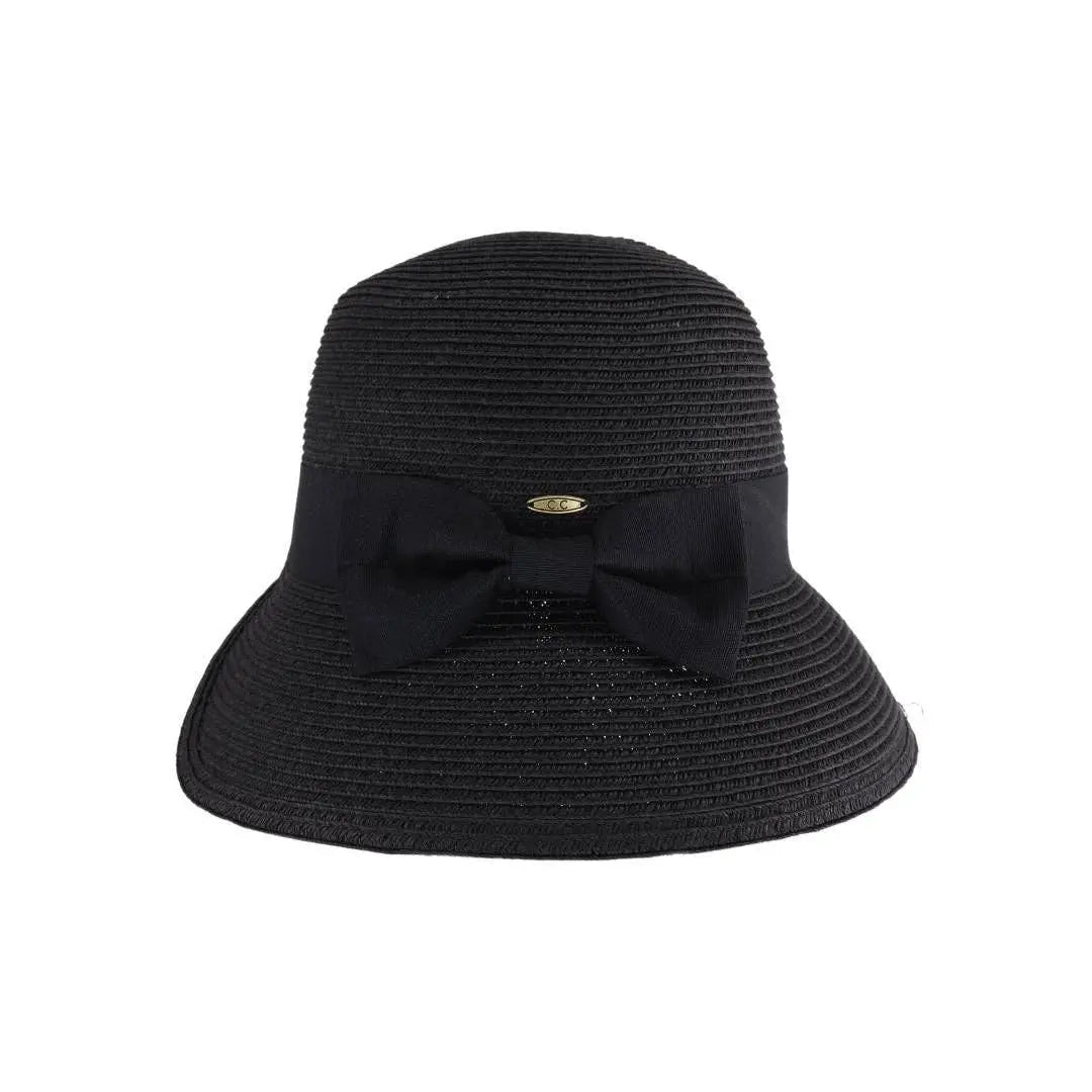 Ribbon Trim Cloche Sun Hat C.C Beanie
