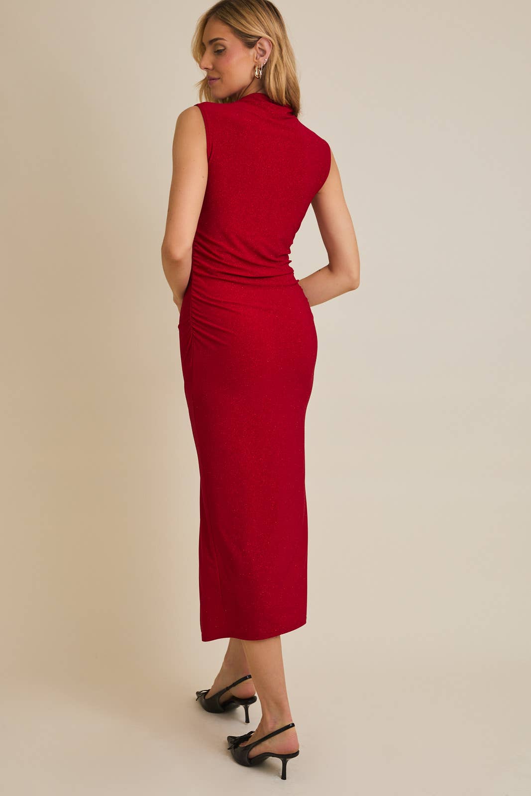 Scarlet Sparkle Midi Dress
