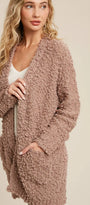 Boucle' Open Front Cardi Bluivy
