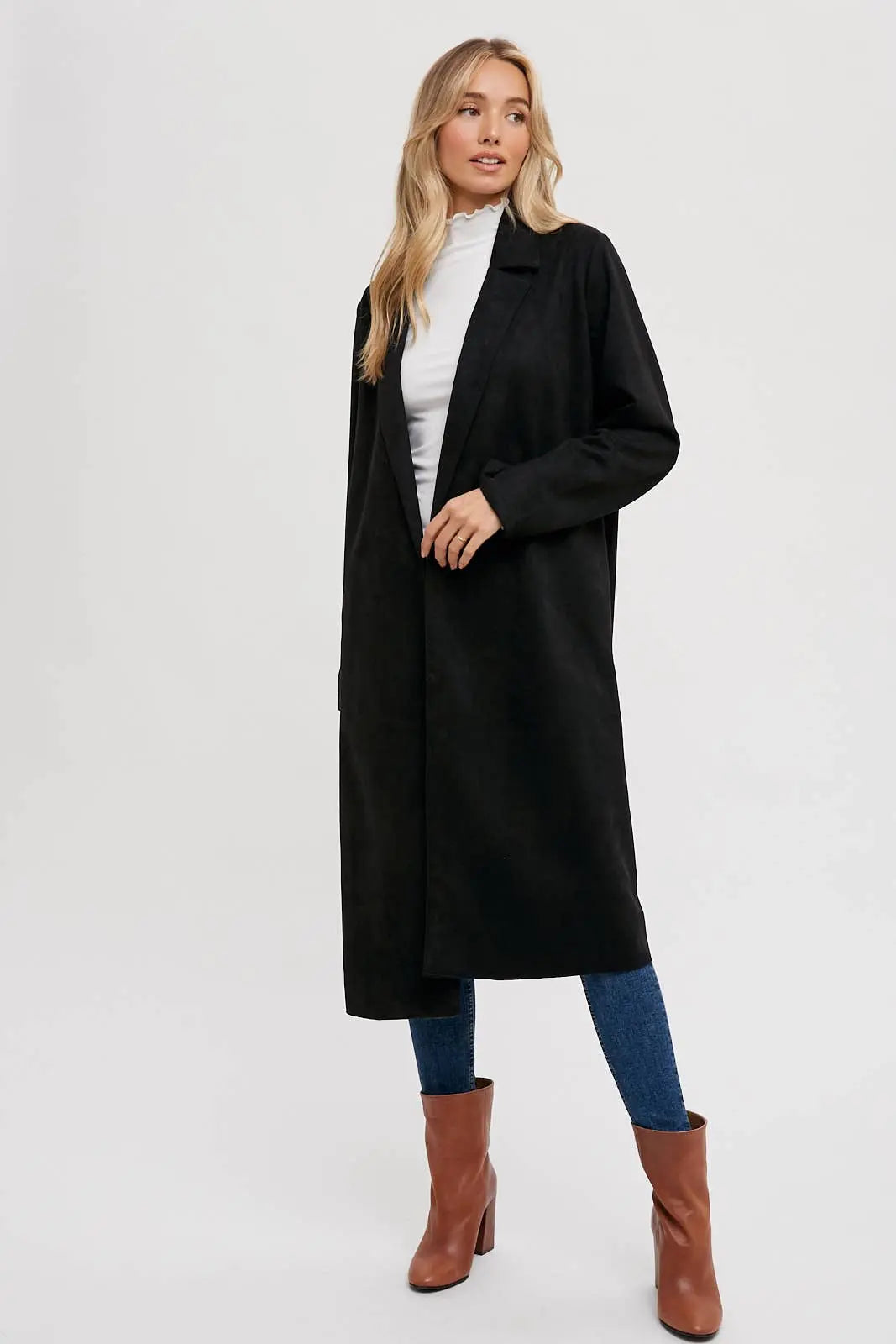 Faux Suede Coat Bluivy