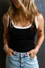 Contrast Ribbed Tank Florida Girl Fashion Boutique