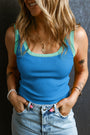Contrast Ribbed Tank Florida Girl Fashion Boutique