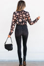 Floral Mesh Mock Neck Top Florida Girl Fashion Boutique