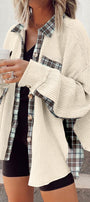 Cream Waffle Thermal Knit Shacket Florida Girl Fashion Boutique