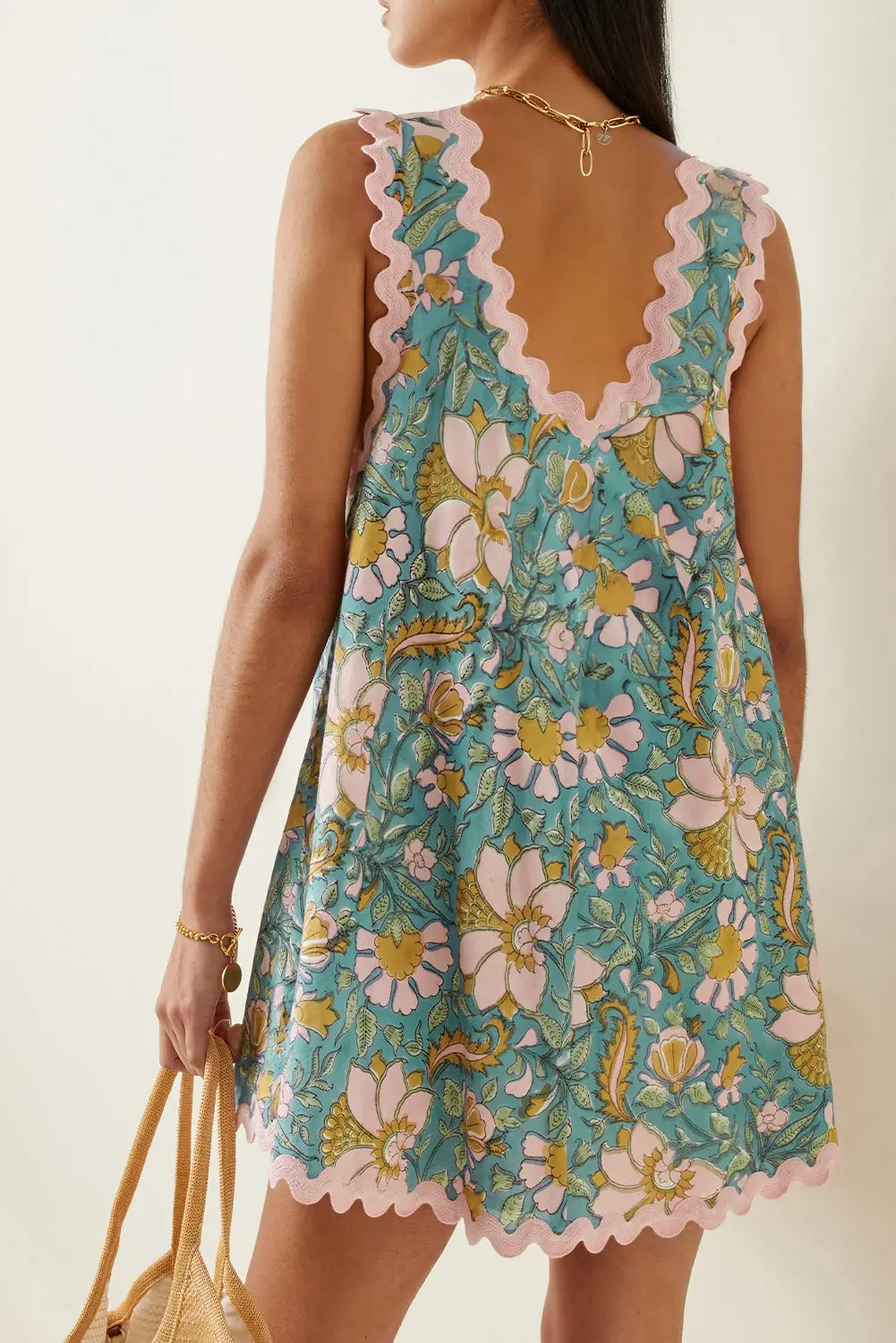 Rustic Floral Ricrac Mini Dress Florida Girl Fashion Boutique
