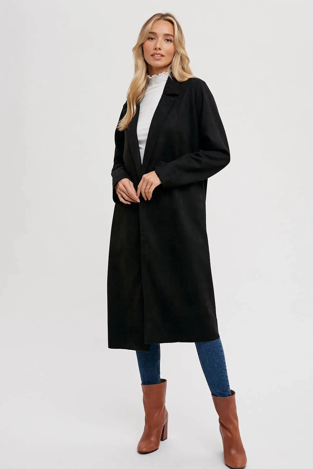 Faux Suede Coat Bluivy
