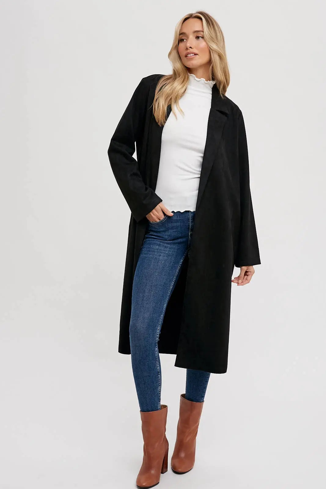 Faux Suede Coat Bluivy