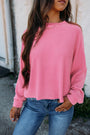Pink Corded Long Sleeve Top Florida Girl Fashion Boutique