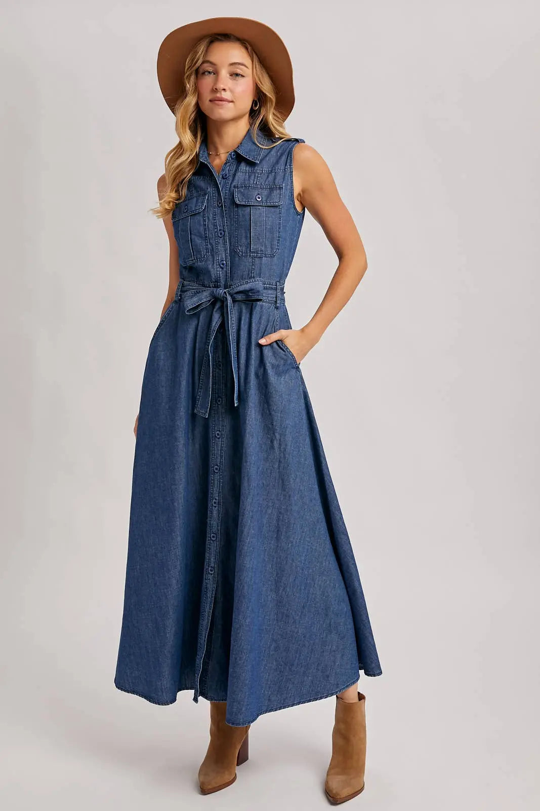 DENIM MAXI DRESS Bluivy