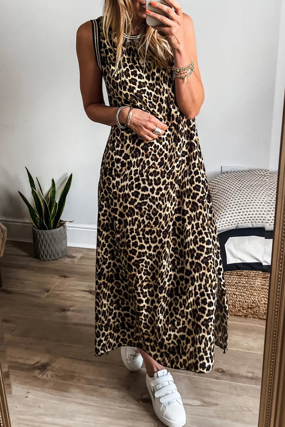 Contrast Trim Leopard Maxi Florida Girl Fashion Boutique