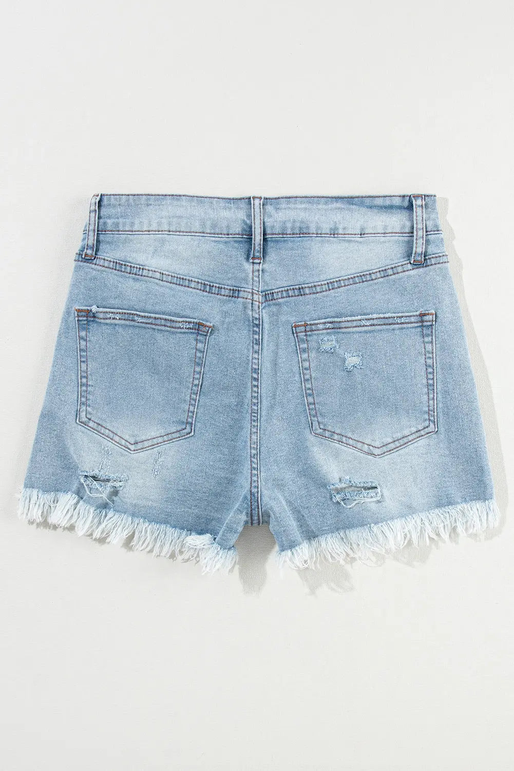 Light Blue Ripped Raw High Waist Denim Short Florida Girl Fashion Boutique