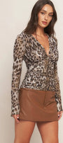 A printed power mesh top - IT13746 FLYING TOMATO