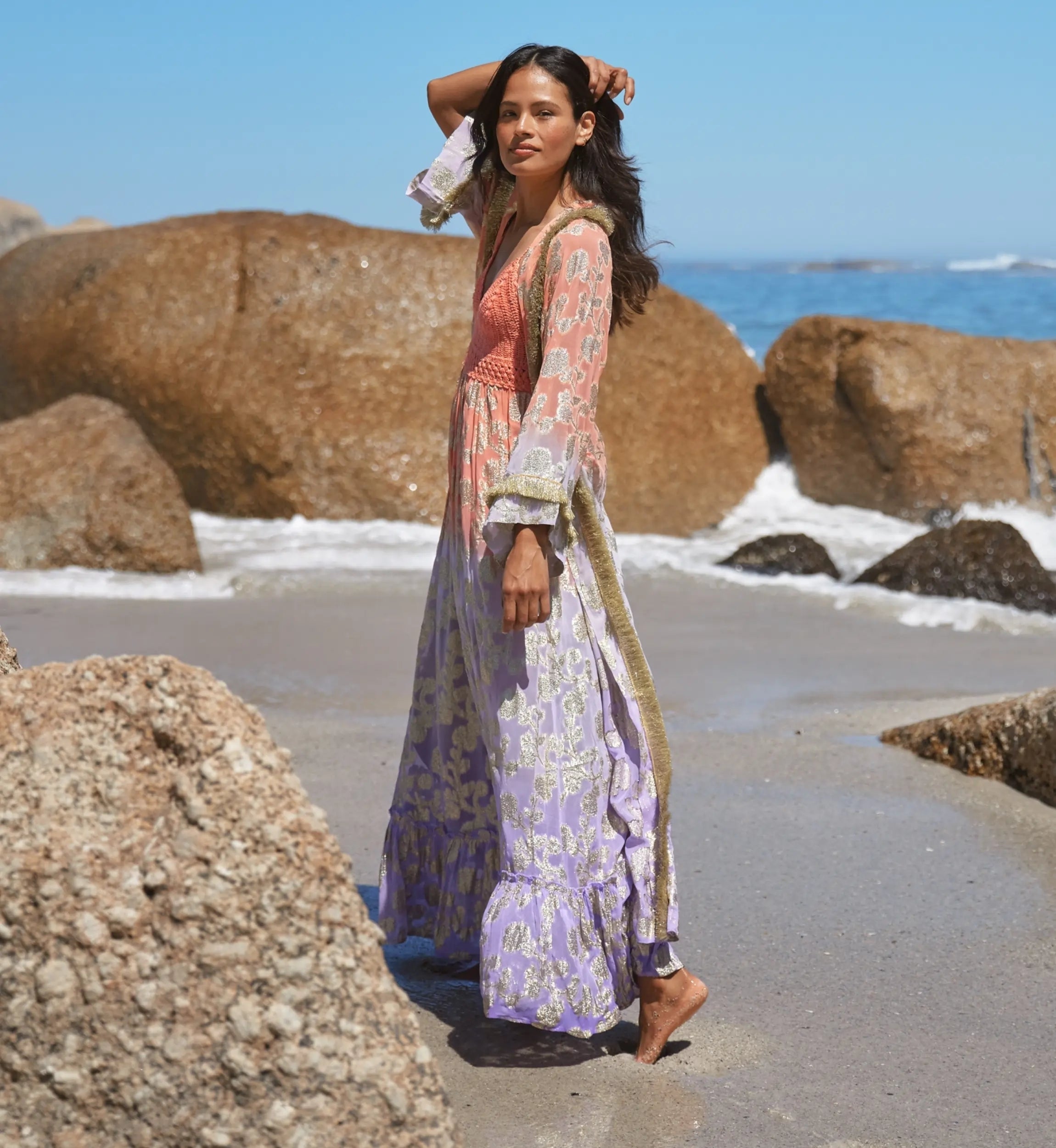 Miss June Paris Long Kimono Shabby