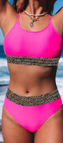 Hot Pink Leopard Banded Bikini Florida Girl Fashion Boutique